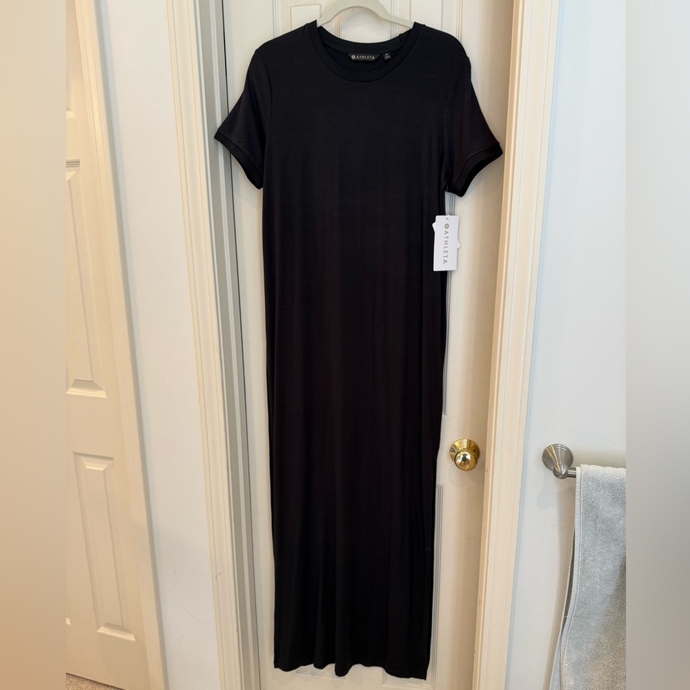 Athleta Black Maxi Dress with Side Slit - Picture 2 of 9